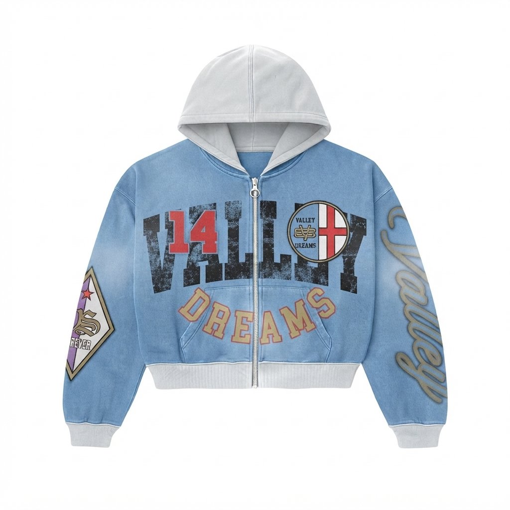 Valley Blue Zip-Up Hoodie Valley Blue Zip-Up Hoodie